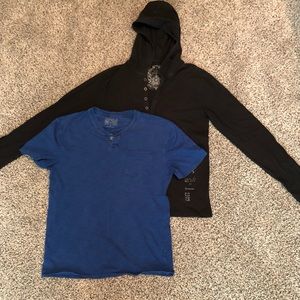 Express Long Sleeve Tee & Converse Henley T-shirt